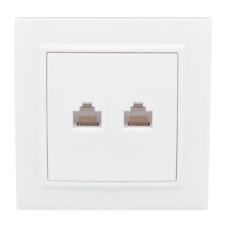 Розетка RJ-45 2-местная СП Минск белая