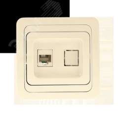 Лондон Розетка RJ-45 1-местная бежевая EKF