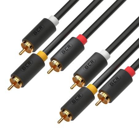 Кабель аудио 3 х RCA на 3 х RCA, 3 м., черный, GCR-51821