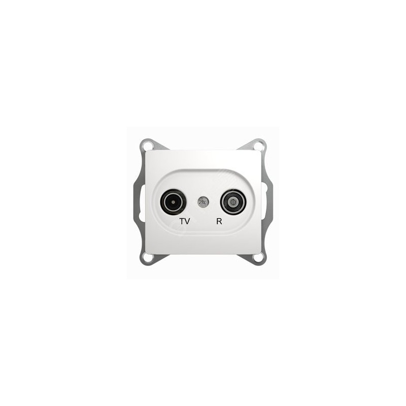 GLOSSA Розетка TV-R одиночная 1DB белый в рамку