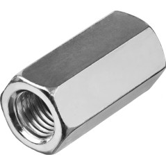 Гайка DIN 6334 М10 шестигранная удлиненная соединительная класс прочности 6 покрытие цинк