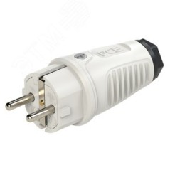 Вилка каб 16A/250V/2P+E/IP54 корпус серый, маркер черный