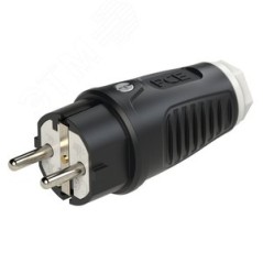 Вилка каб 16A/250V/2P+E/IP54 корпус черный, маркер белый