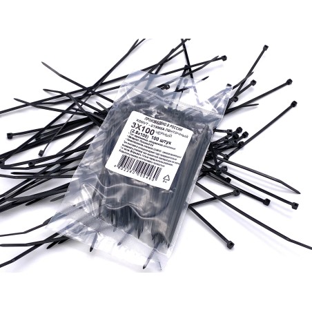 Хомут-стяжки ленточные 4x300 (3,6x300) черн