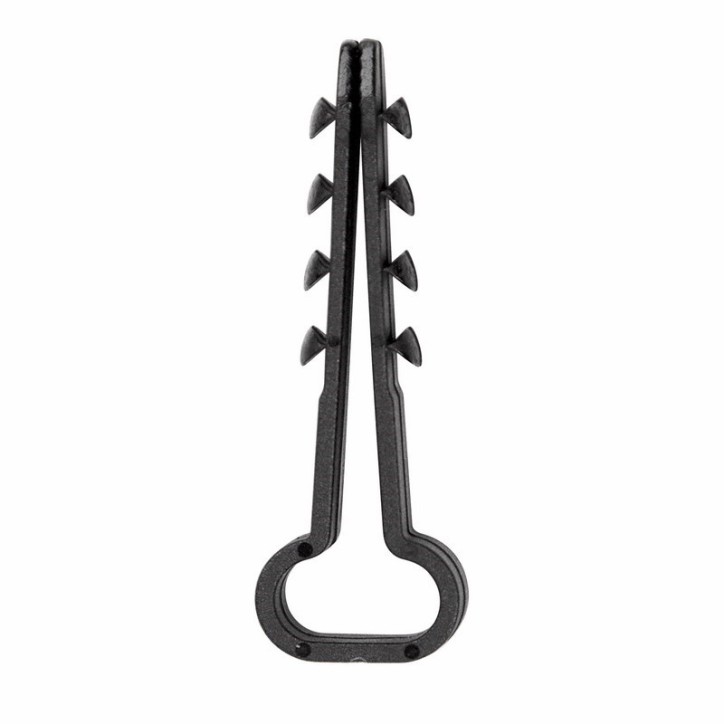 Дюбель-хомут нейлоновый 6-12мм. прямоугольный. черный (100 шт/уп) Дюбель-хомут нейлоновый 6-12мм. прямоугольный. черный (100 шт/уп)