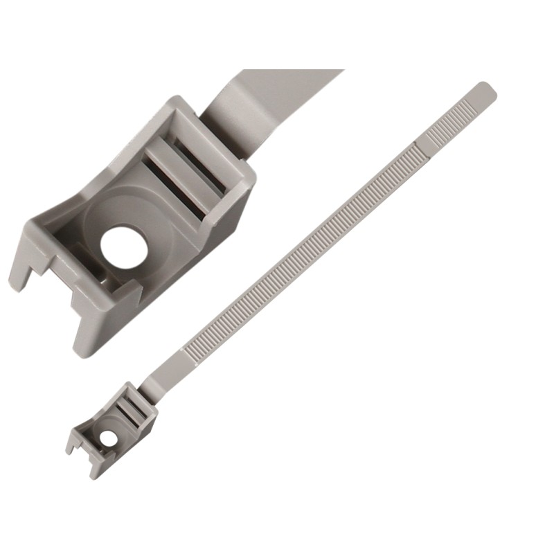 Ремешок-опора для труб и кабеля PRNT 32-60 серый, с шурупом и дюбелем (200шт)