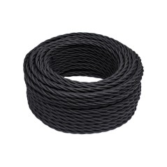Ретро провод 2х1,5 Черный (матовый) 50м
