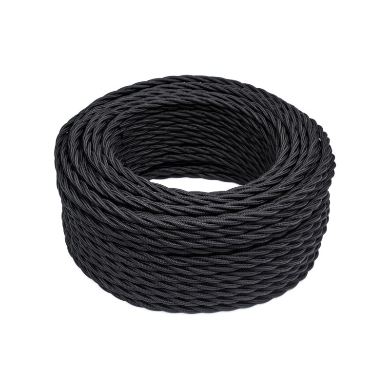 Ретро провод 2х1,5 Черный (матовый) 50м