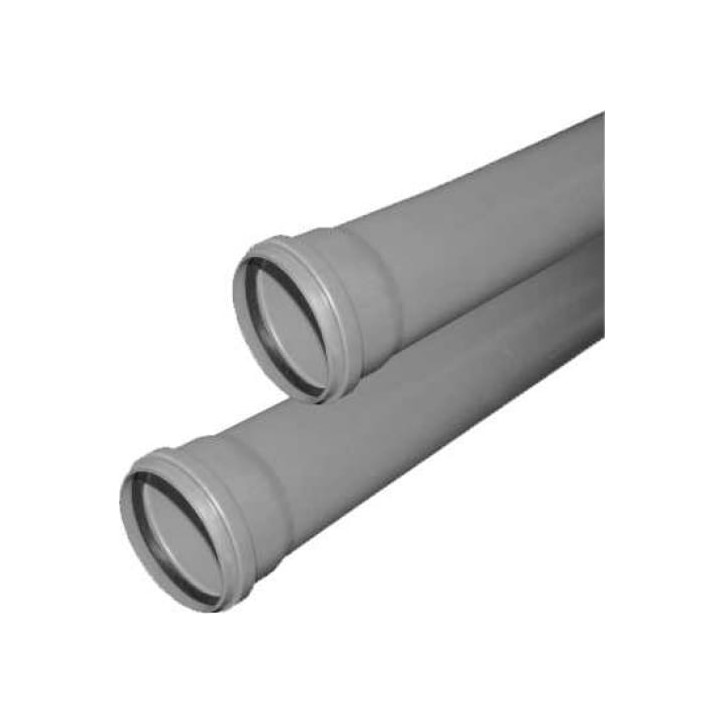 Труба канализационная 110x750 мм, толщина 2.2, PP однораструбная, серая