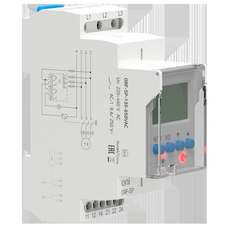 Реле фаз ORF-SP 3ф. 2 конт. 130-650В AC ONI