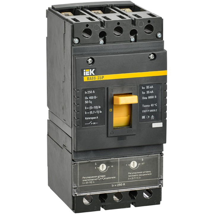 Выключатель автоматический ВА88-35Р 3Р 250А 35кА с механической регулировкой термо-магнитного расцеп Выключатель автоматический ВА88-35Р 3Р 250А 35кА с механической регулировкой термо-магнитного расцеп
