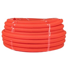 Труба гофрированная ПНД с зондом оранжевая d32мм(50м) Plast PROxima