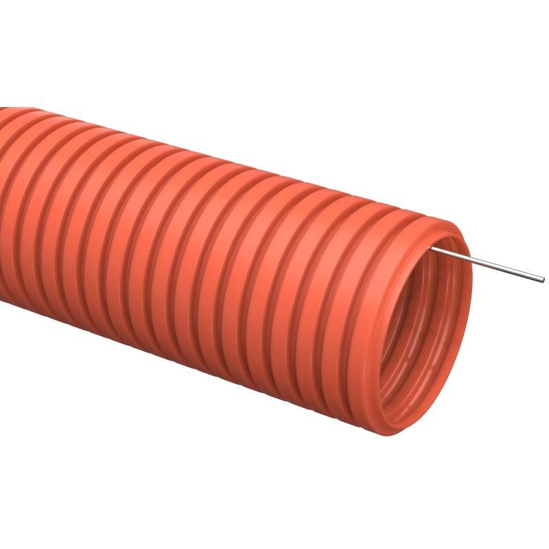 Труба гофр. ПНД d-40мм с зондом оранжевая (15м) IEK