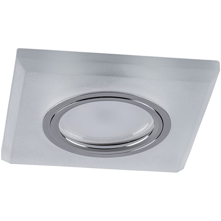 Светильник ИВО-50w G5.3 со светодиодной подсветкой 4000К квадратный белый матовый хром Светильник ИВО-50w G5.3 со светодиодной подсветкой 4000К квадратный белый матовый хром