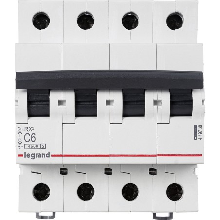 Выключатель автоматический четырехполюсный RX3 4,5 кА C 6 А