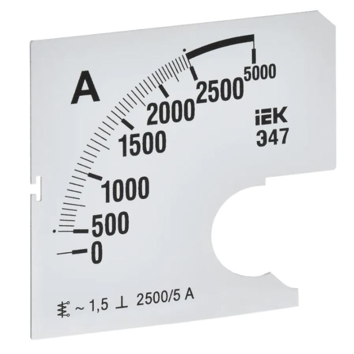 Шкала сменная для амперметра Э47 2500/5А класс точности 1,5 72х72мм