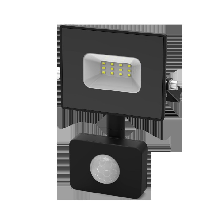 Прожектор светодиодный ДО 20 Вт 1900 лм 6500К AC 220В IP65 161х118х40мм с датчиком движения Elementa Прожектор светодиодный ДО 20 Вт 1900 лм 6500К AC 220В IP65 161х118х40мм с датчиком движения Elementa