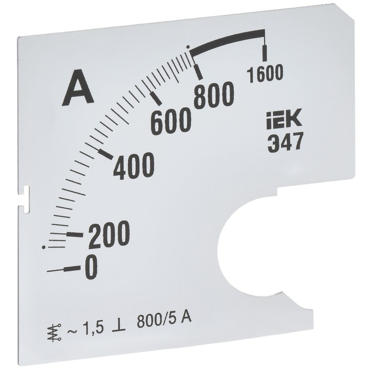 Шкала сменная для амперметра Э47 800/5А класс точности 1,5 72х72мм