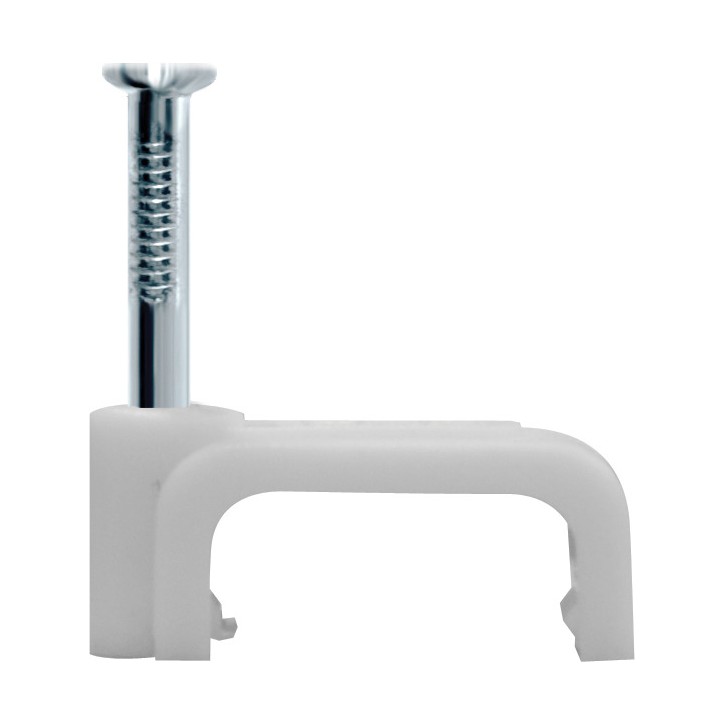 Скоба 6мм плоская пластиковая (50шт) Скоба 6мм плоская пластиковая (50шт)