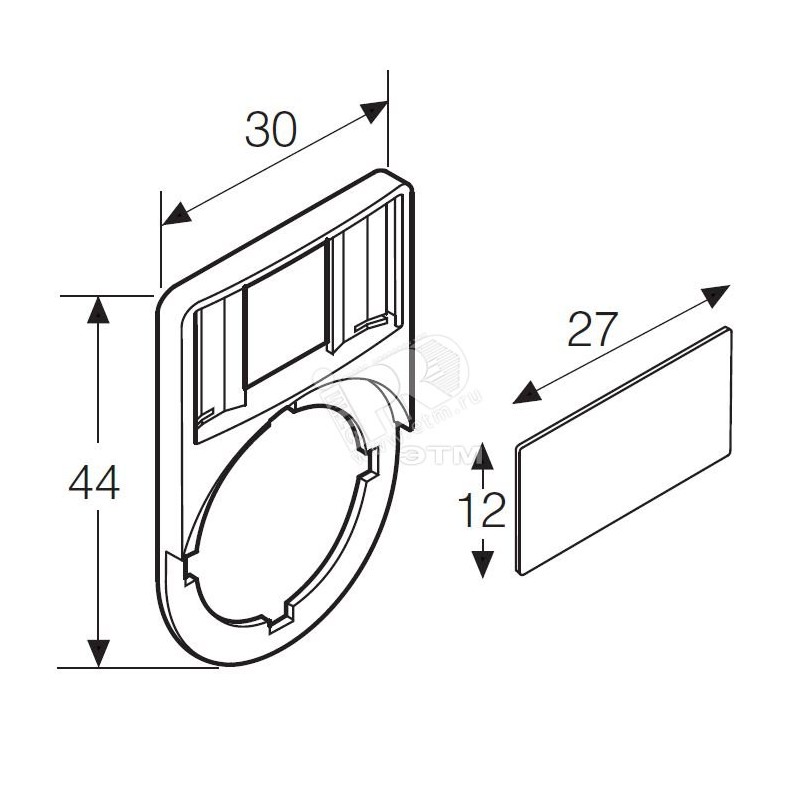 Шильдик для держателя (кнопочные посты)