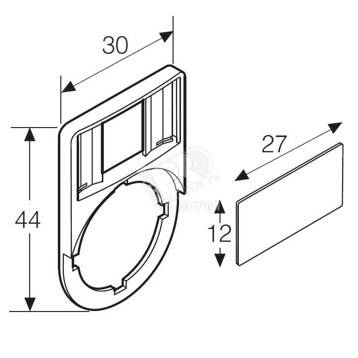 Шильдик для держателя (кнопочные посты)