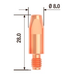 Наконечник контактный M6х28 мм ECU D 0.9 мм (25 шт.)