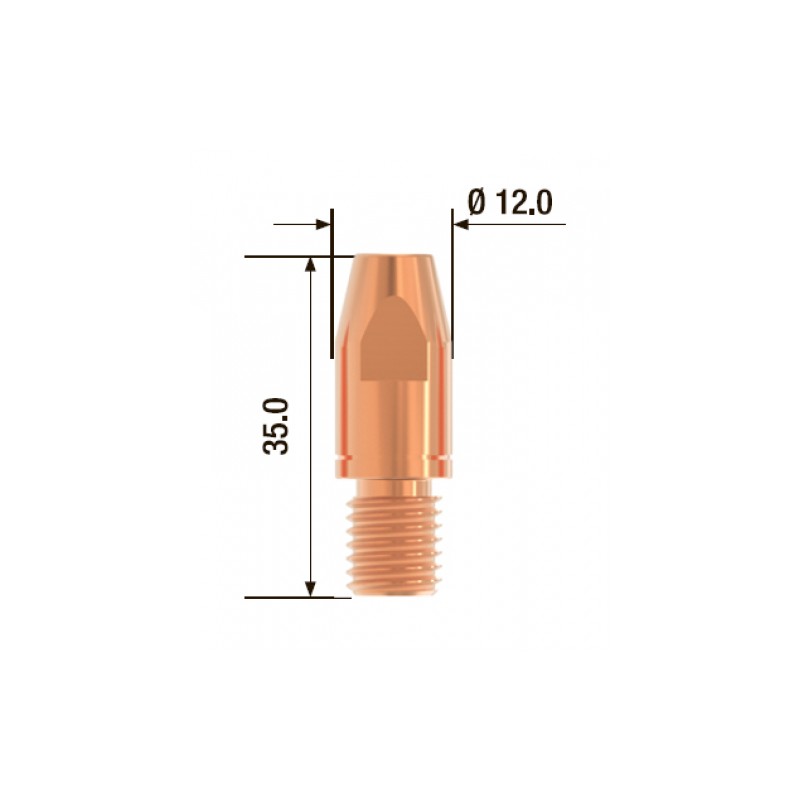 Наконечник контактный M10х35 мм CuCrZr D 1.6 мм (25 шт.)