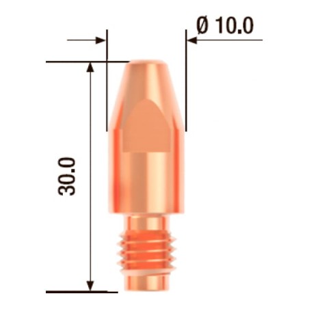 Наконечник контактный M8х30 мм ECU D 0.9 мм (25 шт.)