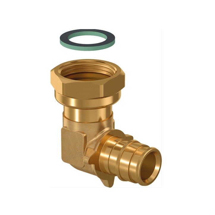 Угольник ВР 20x1/2' с накидной гайкой, аксиальный, латунный Угольник ВР 20x1/2' с накидной гайкой, аксиальный, латунный