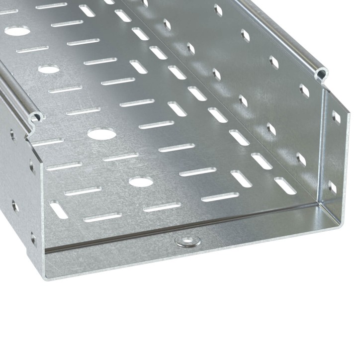 Лоток перфорированный 500х100 L-2000мм толщина 1.2мм горячеоцинкованный Лоток перфорированный 500х100 L-2000мм толщина 1.2мм горячеоцинкованный