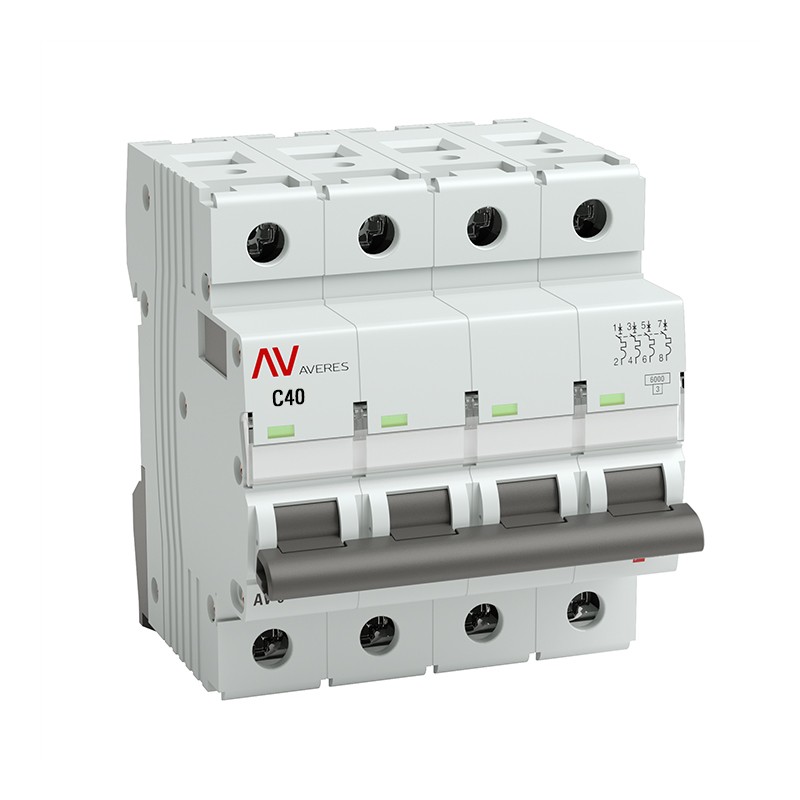Выключатель автоматический AV-6 4P 40A (C) 6kA AVERES