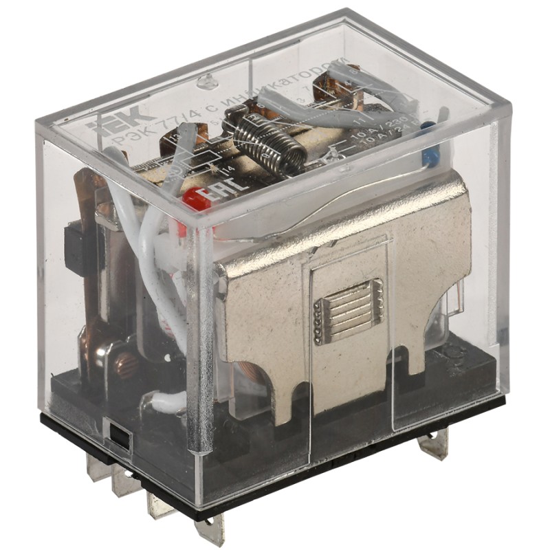 Реле промежуточное 24В переменного тока 4пк 10A РЭК77/4 с индикацией