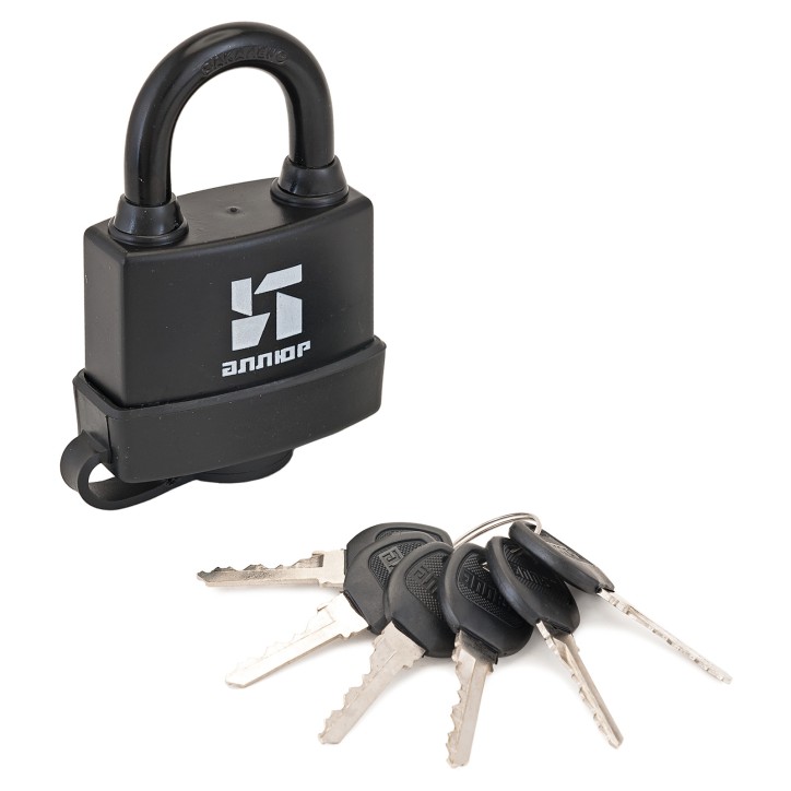 Замок навесной всепогодный с увеличенным количеством ключей, АЛЛЮР ВС1Ч-375П черный Замок навесной всепогодный с увеличенным количеством ключей, АЛЛЮР ВС1Ч-375П черный