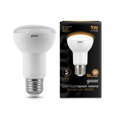Лампа светодиодная LED 9 Вт 660 лм 3000К грибок R63 теплый E27 AC 220В Black Gauss