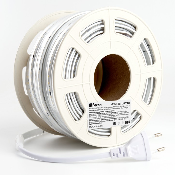 Лента светодиодная LEDх120/м 25м 10w/m 220в IP65 4000К Лента светодиодная LEDх120/м 25м 10w/m 220в IP65 4000К