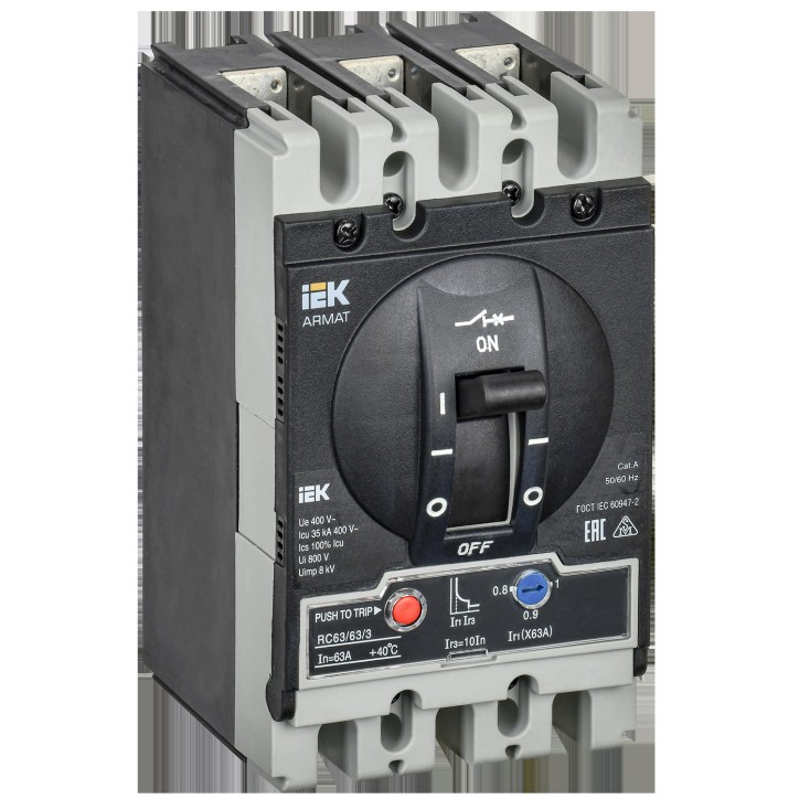 Автоматический выключатель в литом корпусе ARMAT 3P типоразмер S 35кА 63А расцепитель термомагнитный