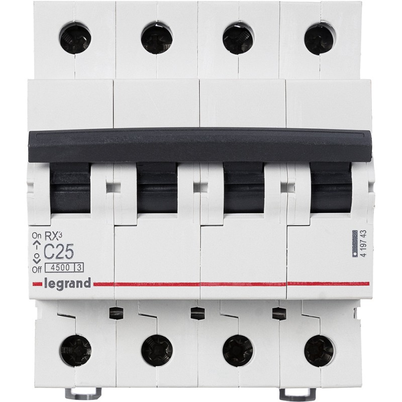 Выключатель автоматический четырехполюсный RX3 4,5 кА C 25 А