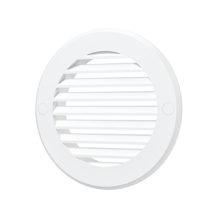 Решетка наружная вентиляционная круглая D136 с фланцем D100, из ASA пластика