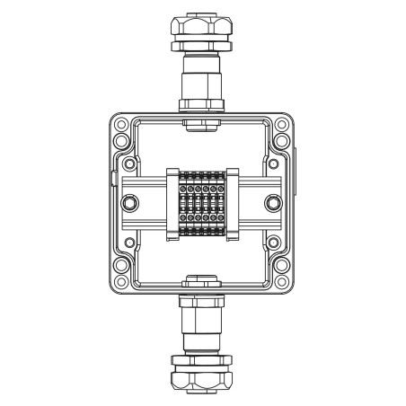 Взрывозащищенная клеммная коробка из алюминия TBE-A-12-(6xCBC.2)-1xKAEPM2MHK-20(A)-1xKAEPM2MHK-20(C)1Ex e IIC Т5 Gb / Ex tb IIIC