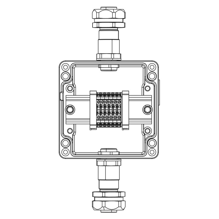 Взрывозащищенная клеммная коробка из алюминия TBE-A-12-(6xCBC.2)-1xKAEPM2MHK-20(A)-1xKAEPM2MHK-20(C)1Ex e IIC Т5 Gb / Ex tb IIIC