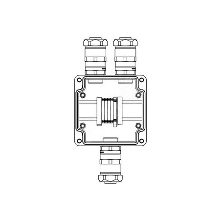 Взрывозащищенная клеммная коробка из полиэстера TBE-P-03 -(4xCBC.4 -1xTEO.4) - 2x6018ANP22CKM3SB(A) - 1x6018ANP22CKM3SB(C)1Ex e 