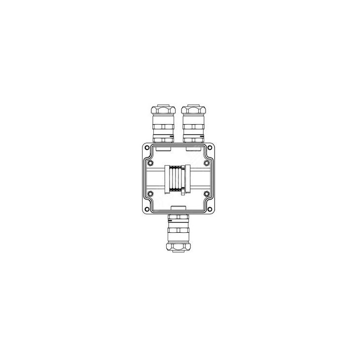 Взрывозащищенная клеммная коробка из полиэстера TBE-P-03 -(4xCBC.4 -1xTEO.4) - 2x6018ANP22CKM3SB(A) - 1x6018ANP22CKM3SB(C)1Ex e 