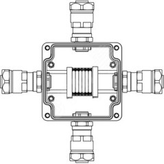 Взрывозащищенная клеммная коробка из алюминия TBE-A-12 -(6xCBC.2) -1x6018ANP22BKM2SB(A) - 1x6018ANP22BKM2SB(B) - 1x6018ANP22BKM2