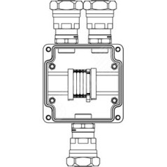 Взрывозащищенная клеммная коробка из полиэстера TBE-P-03 -(4xCBC.4 -1xTEO.4) - 2x6018ANP32CKM3SB(A) - 1x6018ANP32CKM3SB(C)1Ex e 