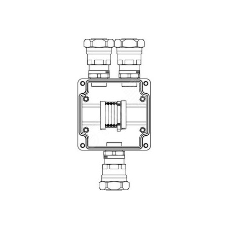 Взрывозащищенная клеммная коробка из полиэстера TBE-P-03 -(4xCBC.4 -1xTEO.4) - 2x6018ANP32CKM3SB(A) - 1x6018ANP32CKM3SB(C)1Ex e 