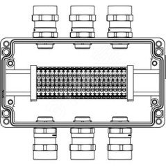 Взрывозащищенная клеммная коробка из алюминия TBE-A-14 -(20xCBC.4) -3x6018ANSBKGM2SB(A) - 3x6018ANSBKGM2SB(C)1Ex e IIC Т5 Gb / E