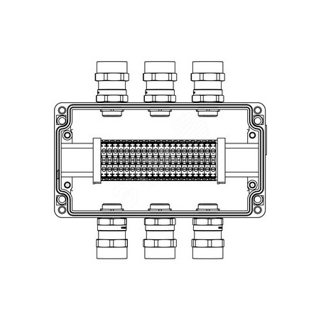 Взрывозащищенная клеммная коробка из алюминия TBE-A-14 -(20xCBC.4) -3x6018ANSBKGM2SB(A) - 3x6018ANSBKGM2SB(C)1Ex e IIC Т5 Gb / E