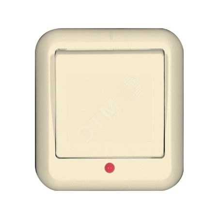 ПРИМА Выключатель одноклавишный наружный с индикацией 250В 6А бежевый