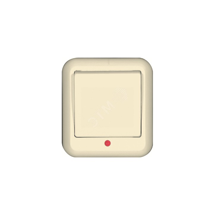 ПРИМА Выключатель одноклавишный наружный с индикацией 250В 6А бежевый ПРИМА Выключатель одноклавишный наружный с индикацией 250В 6А бежевый