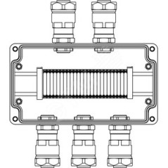 Взрывозащищенная клеммная коробка из алюминия TBE-A-14 -(25xHMM.2) -2x6018ANP22BKM2SB(A) - 3x6018ANP22BKM2SB(C)1Ex e IIC Т5 Gb /